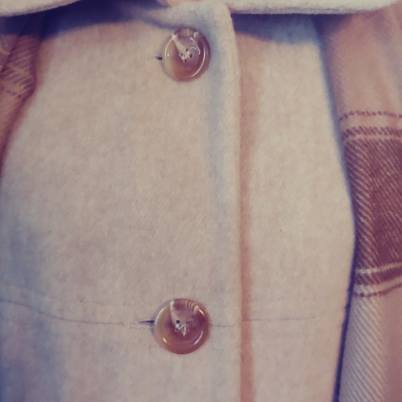 Vintage Alorna Wool Light Tan Peacoat Size Women's Medium - Picture 6 of 9